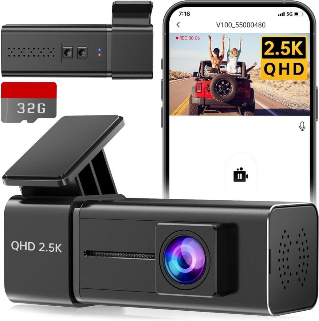 Dash Cam WiFi 2.5K 1440P Front Dash Camera for Cars